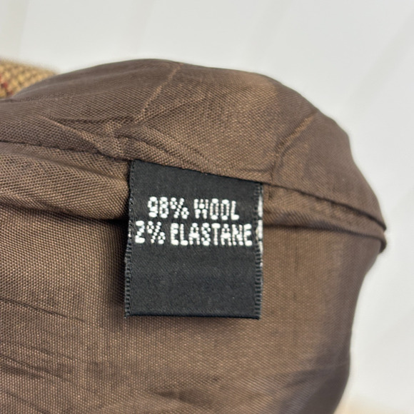 Company Ellen Tracy Dk Academia Houndstooth Embroidered Wool Skirt Size 8 Brown - Picture 7 of 10